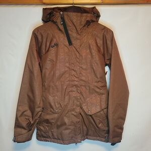 Orb Brown Hooded Women's Fitted Technical Winter Ski Jacket